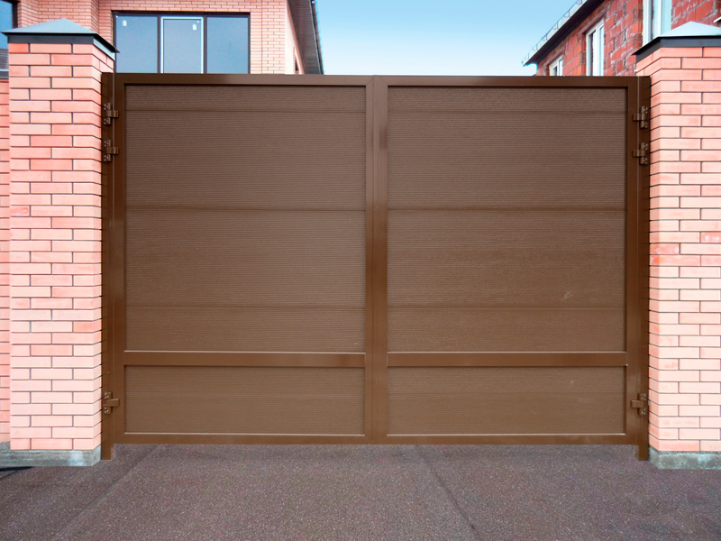 Распашные ворота сэндвич-панелей «Микроволна»