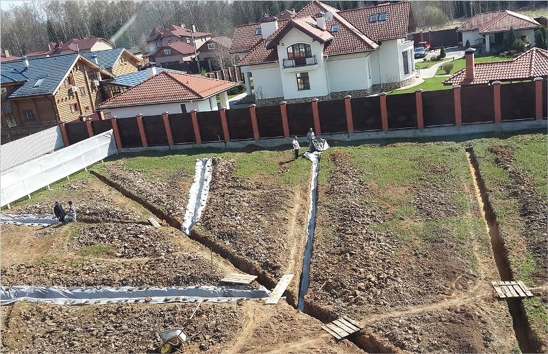 Схема создания разветвленной системы дренажа.