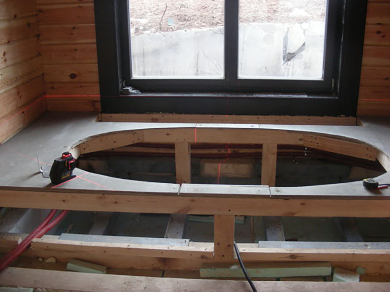 Каркас, поддерживающий акриловую ванну.