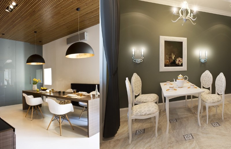 Освещение стола у стены