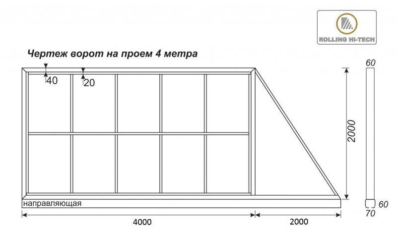 Общий чертеж ворот